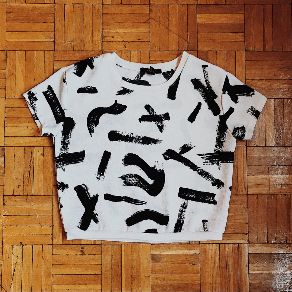 Abstract Printed Boxy Top